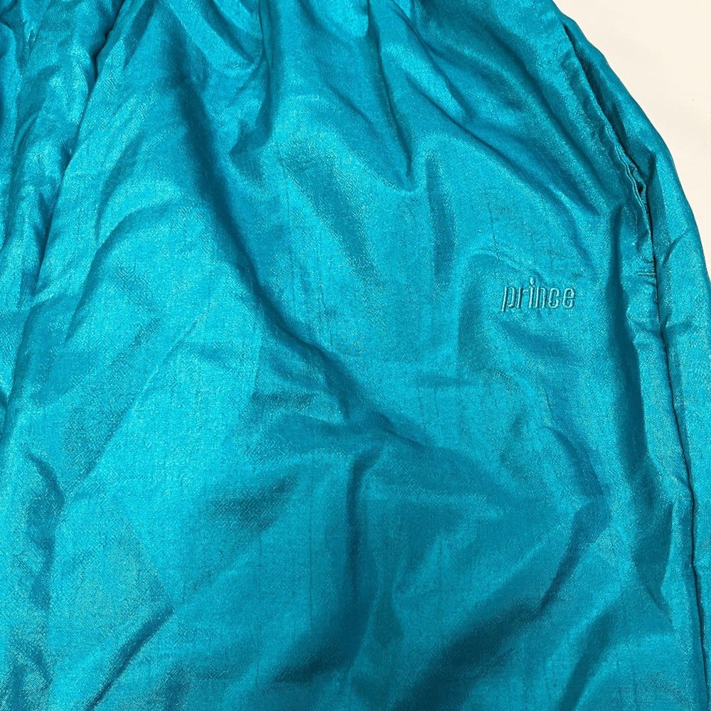 VINTAGE Prince Sportswear Trackpants Womens Medium Teal Windbreaker Tennis 90s - Picture 5 of 14